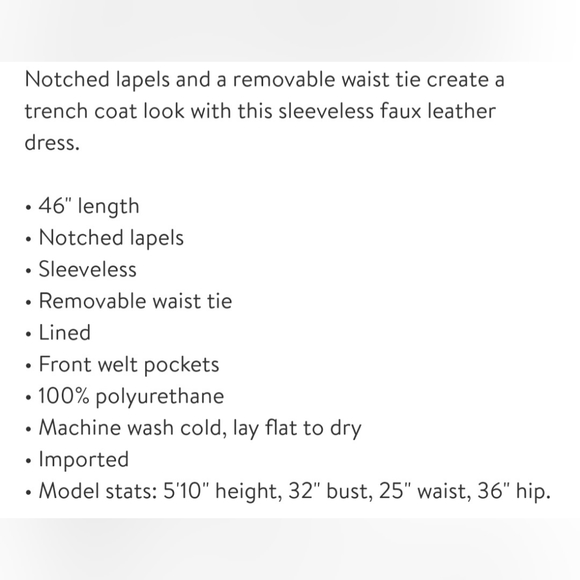 Avec Les Filles Faux Leather Sleeveless Trench Coat - Picture 2 of 2